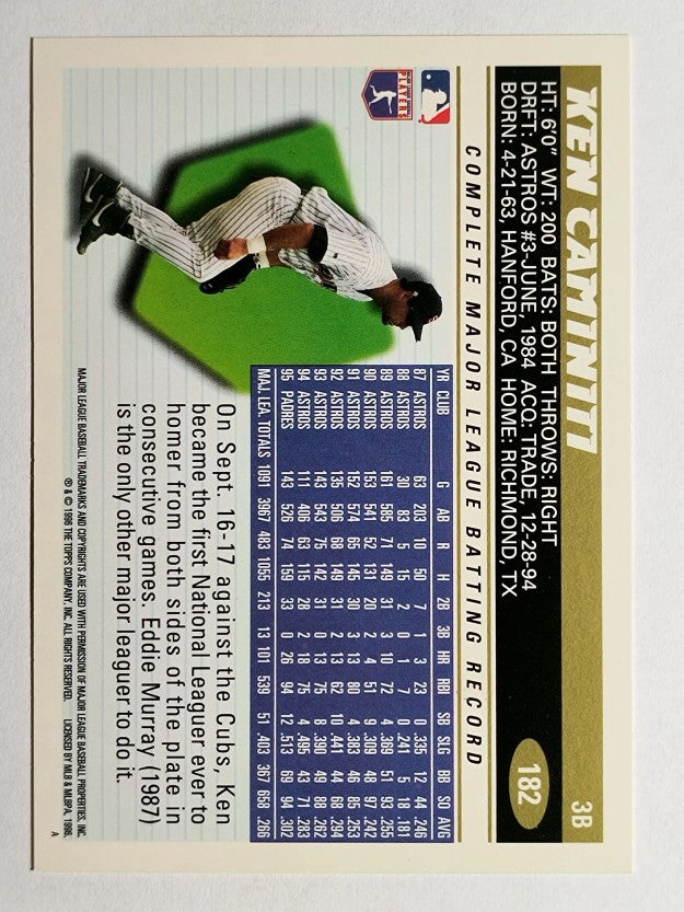 1996 Topps #182 Ken Caminiti