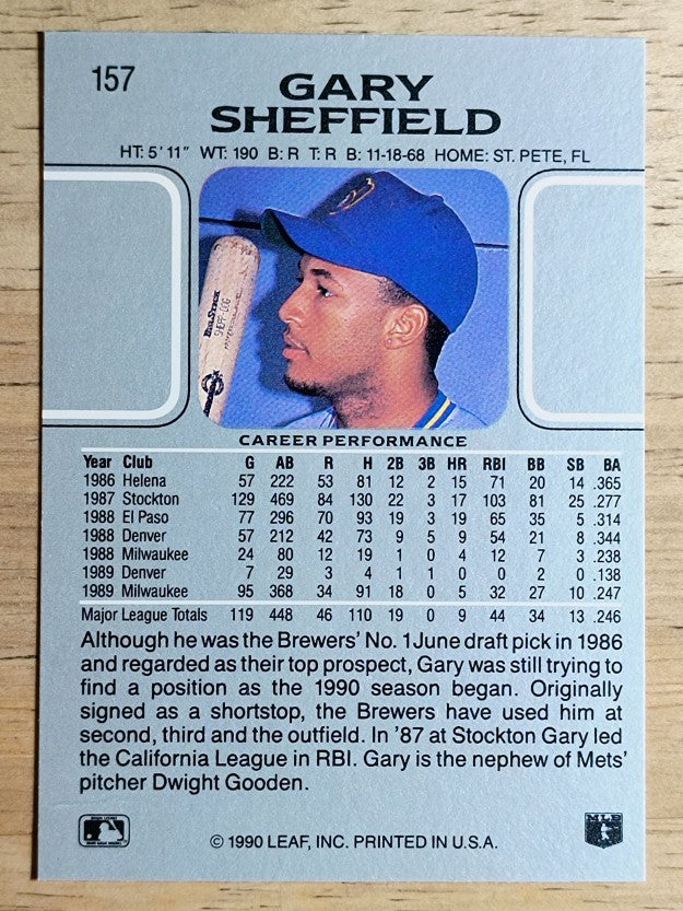1990 Leaf #157 Gary Sheffield