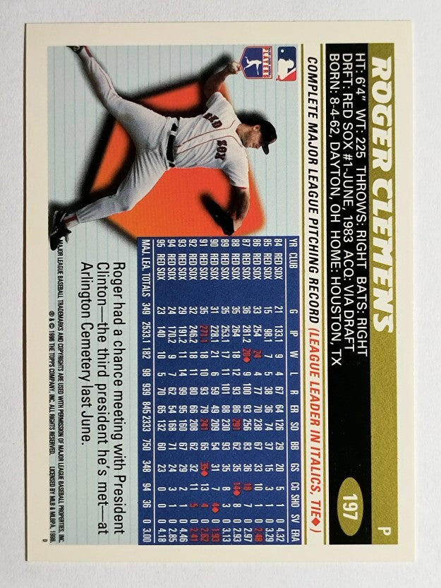 1996 Topps #197 Roger Clemens