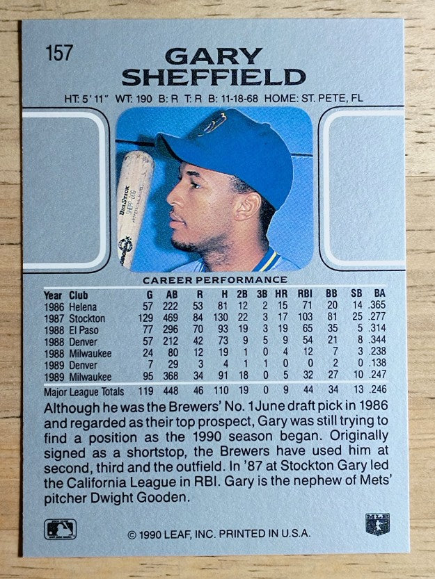 1990 Leaf #157 Gary Sheffield