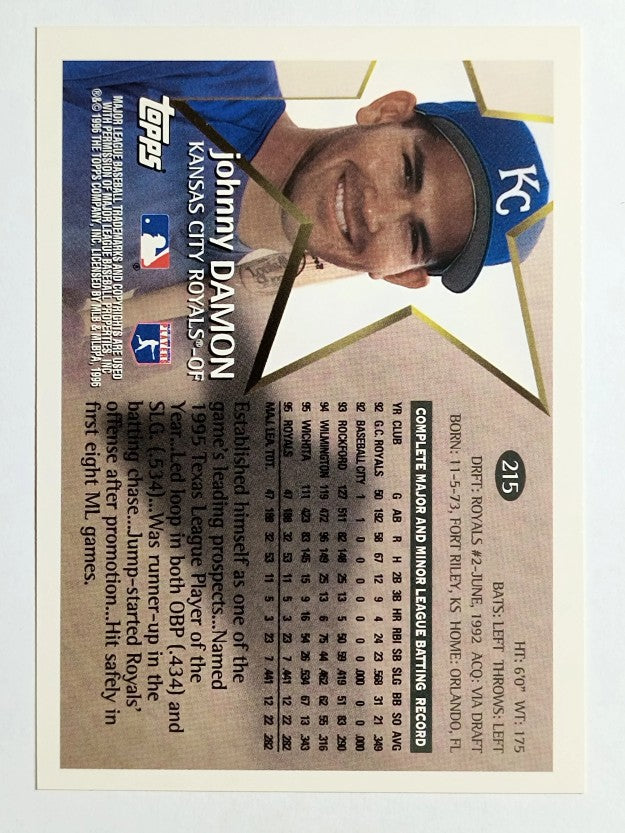 1996 Topps #215 Johnny Damon