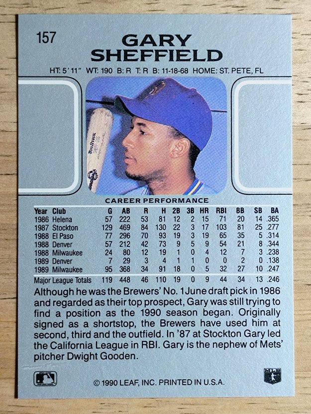 1990 Leaf #157 Gary Sheffield