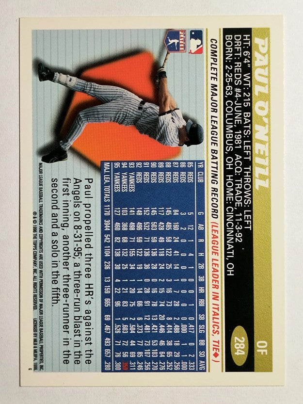 1996 Topps #284 Paul O'Neill