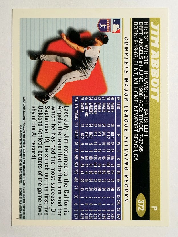 1996 Topps #372 Jim Abbott