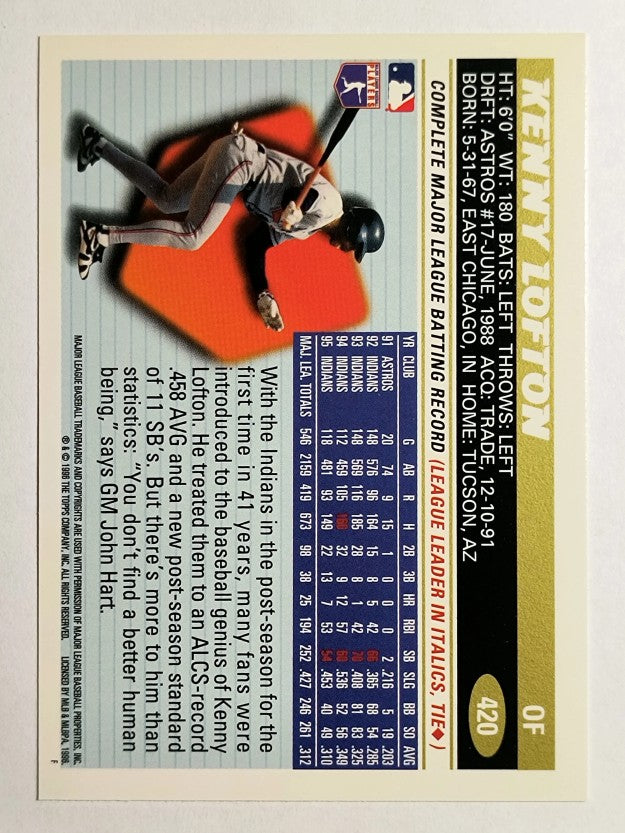 1996 Topps #420 Kenny Lofton