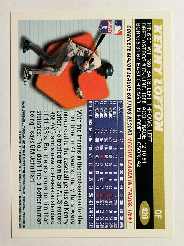 1996 Topps #420 Kenny Lofton