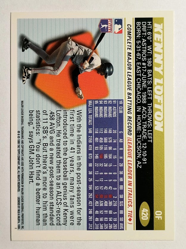 1996 Topps #420 Kenny Lofton