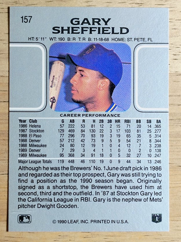 1990 Leaf #157 Gary Sheffield