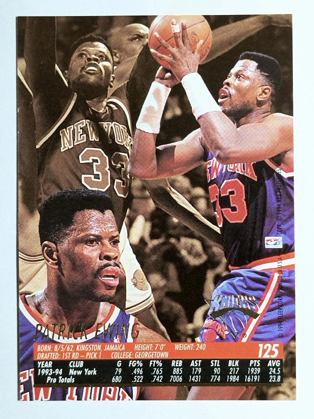 1994-95 Ultra #125 Patrick Ewing