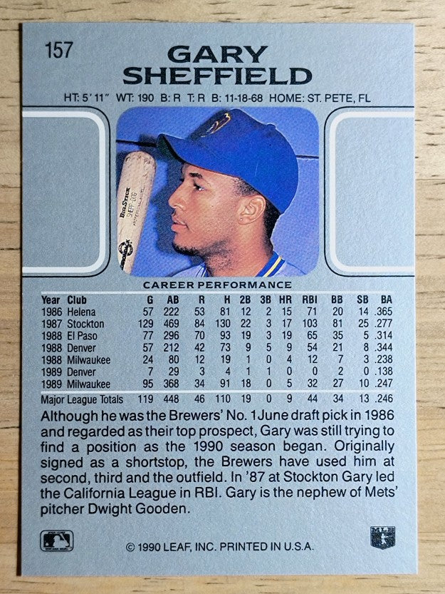 1990 Leaf #157 Gary Sheffield