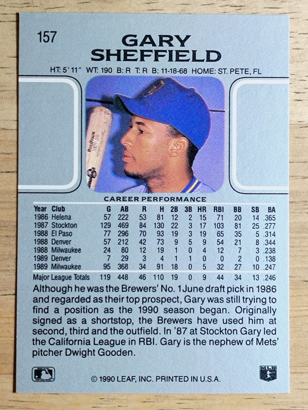 1990 Leaf #157 Gary Sheffield