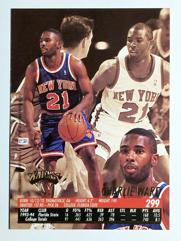 1994-95 Ultra #299 Charlie Ward RC