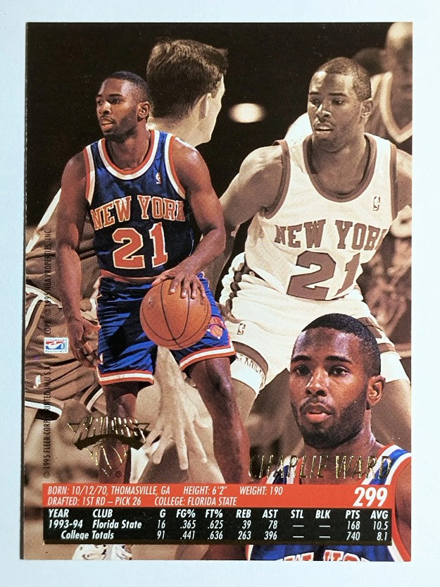 1994-95 Ultra #299 Charlie Ward RC