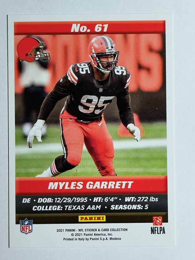 2021 Panini Stickers Cards #61 Myles Garrett