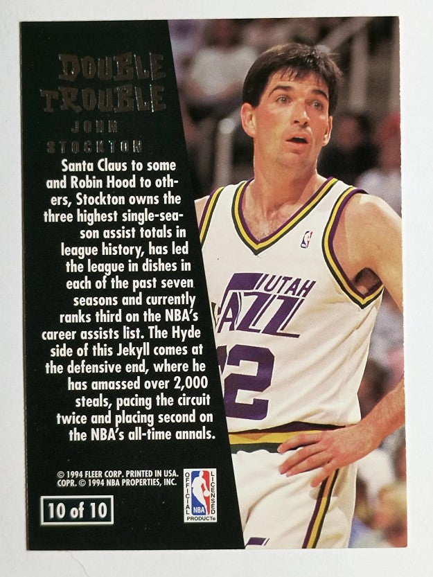 1994-95 Ultra Double Trouble #10 John Stockton (NM)