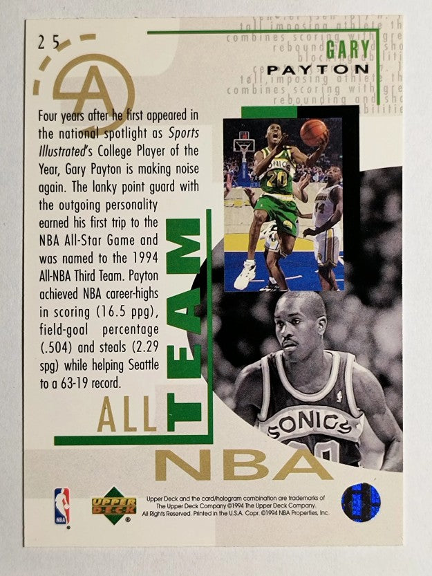 1994-95 Upper Deck #25 Gary Payton AN