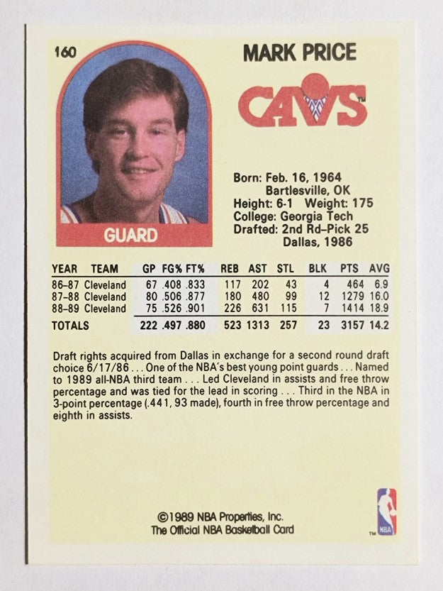 1989-90 Hoops #160 Mark Price