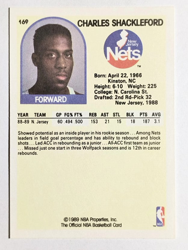 1989-90 Hoops #169 Charles Shackleford RC