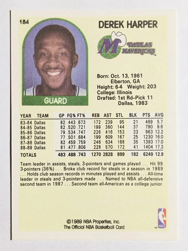 1989-90 Hoops #184 Derek Harper