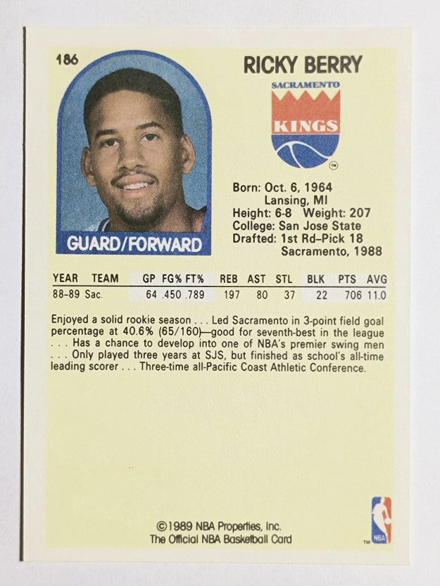 1989-90 Hoops #186 Ricky Berry SP