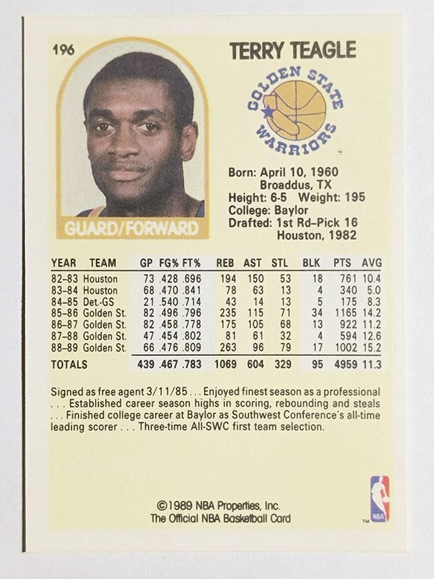 1989-90 Hoops #196 Terry Teagle