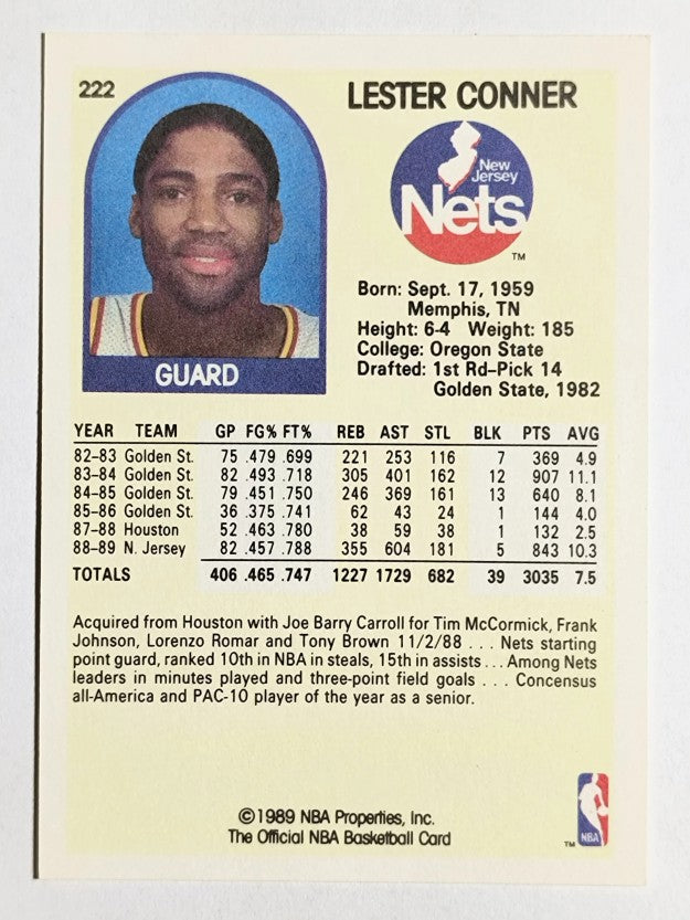 1989-90 Hoops #222 Lester Conner