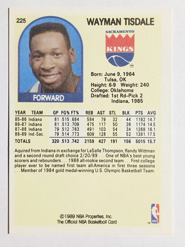 1989-90 Hoops #225 Wayman Tisdale