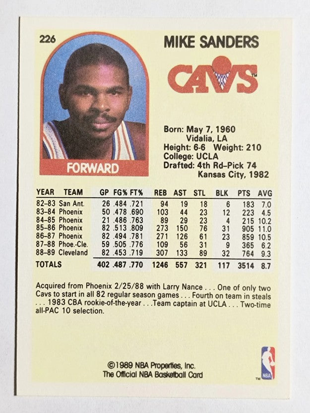 1989-90 Hoops #226 Mike Sanders SP