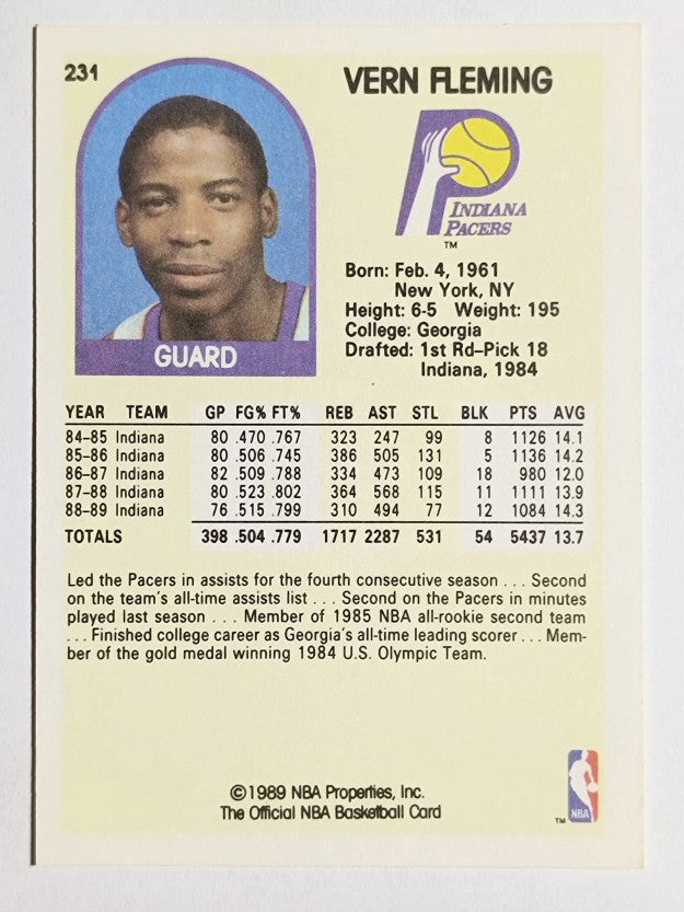 1989-90 Hoops #231 Vern Fleming
