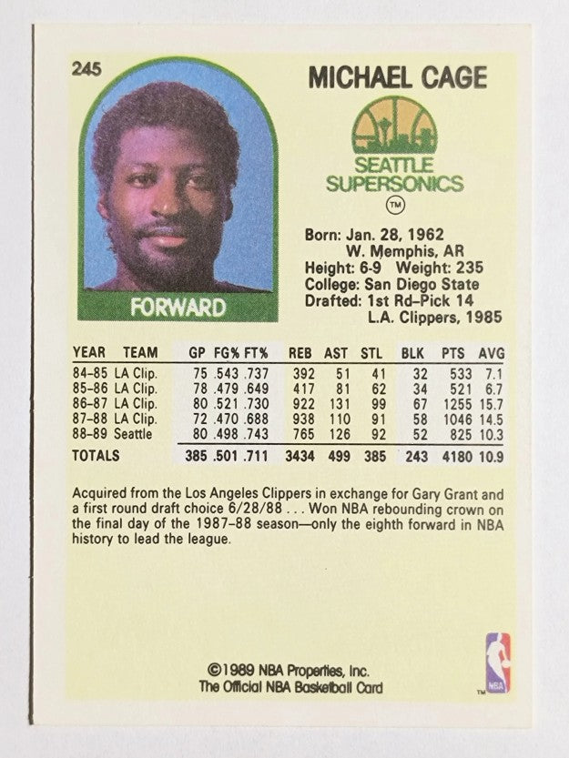 1989-90 Hoops #245 Michael Cage