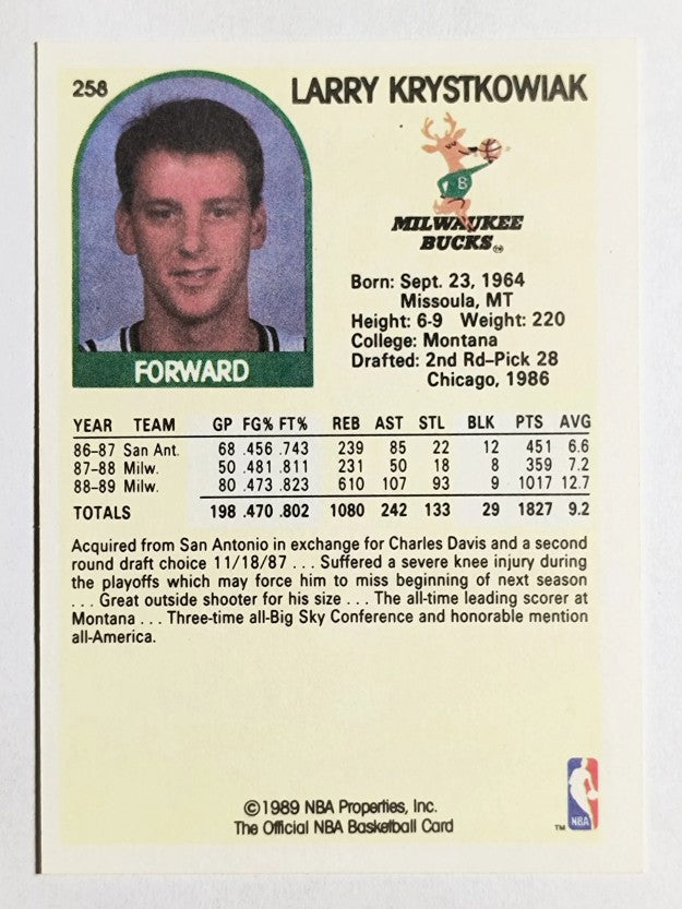 1989-90 Hoops #258 Larry Krystkowiak RC