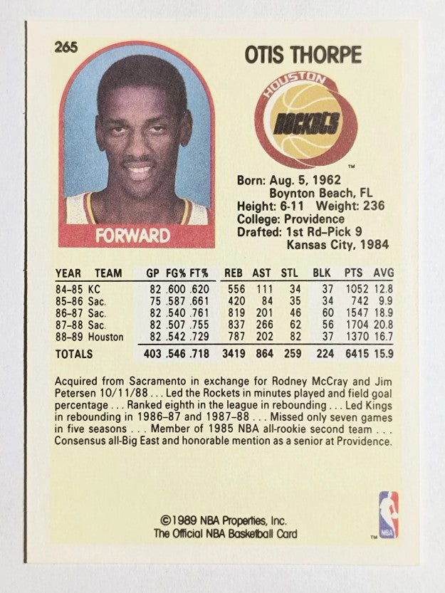 1989-90 Hoops #265 Otis Thorpe