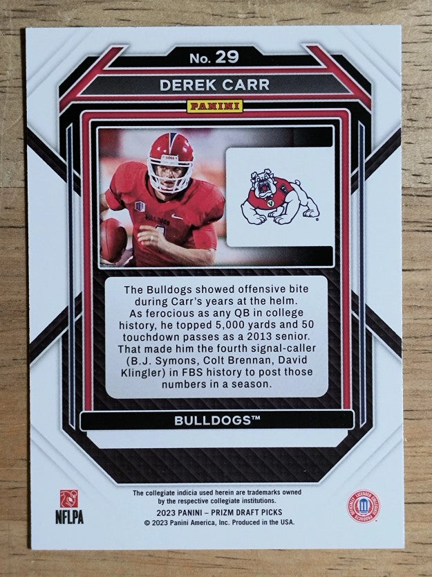 2023 Panini Prizm Draft Picks #29 Derek Carr