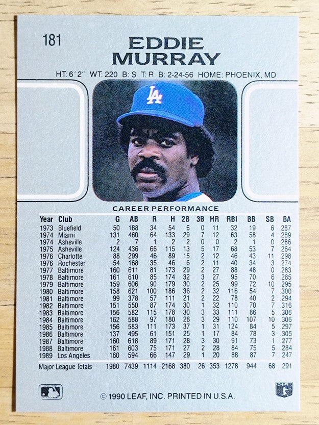 1990 Leaf #181 Eddie Murray