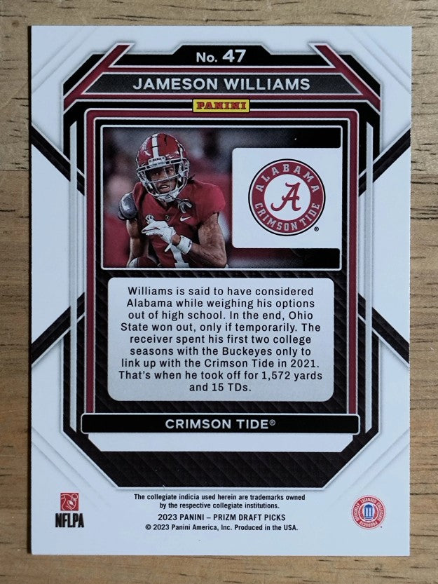 2023 Panini Prizm Draft Picks #47 Jameson Williams