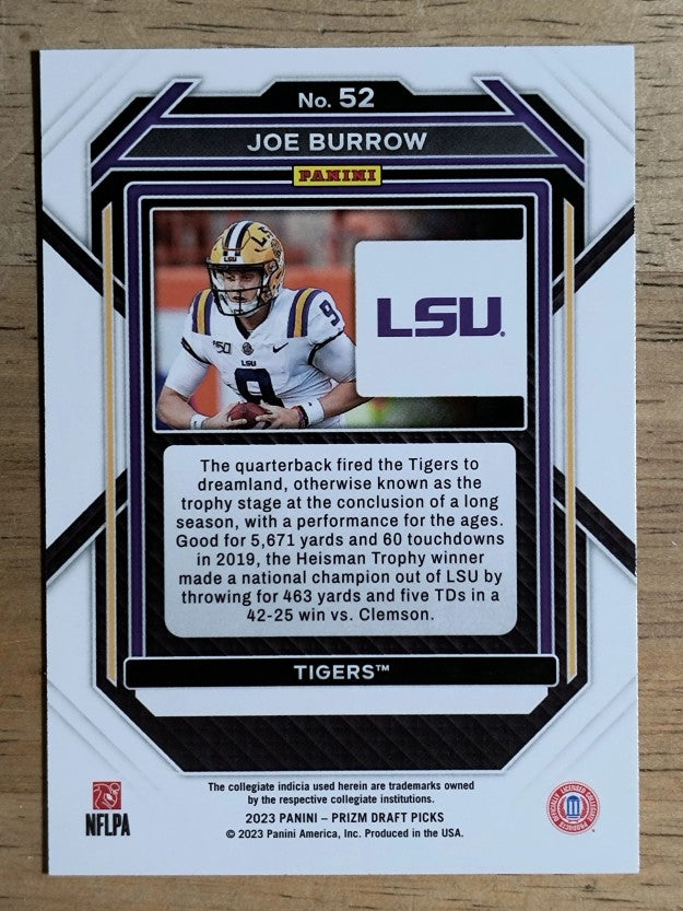 2023 Panini Prizm Draft Picks #52 Joe Burrow