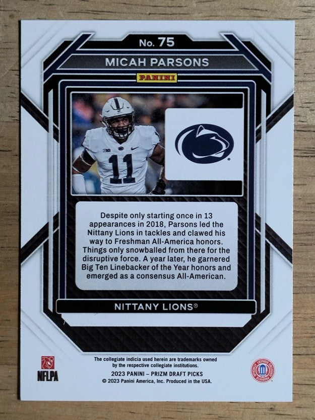 2023 Panini Prizm Draft Picks #75 Micah Parsons