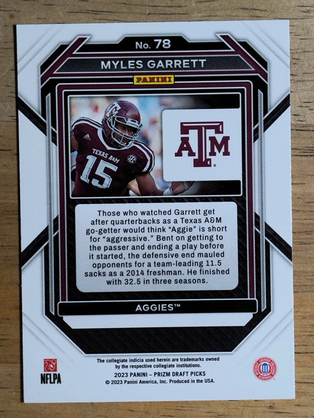 2023 Panini Prizm Draft Picks #78 Myles Garrett