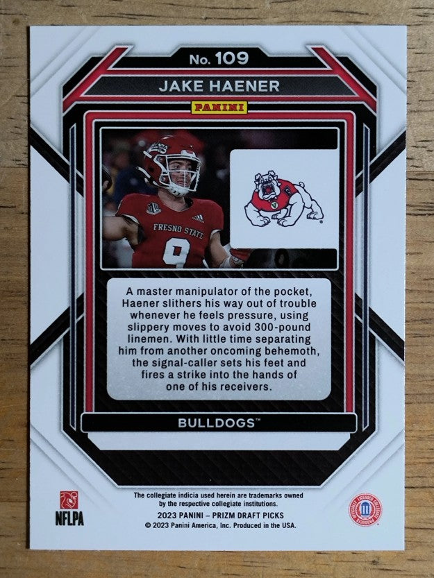 2023 Panini Prizm Draft Picks #109 Jake Haener