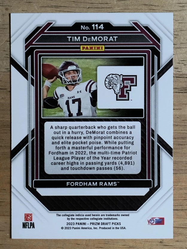 2023 Panini Prizm Draft Picks #114 Tim DeMorat