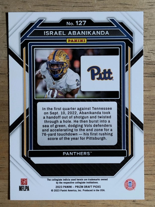 2023 Panini Prizm Draft Picks #127 Israel Abanikanda