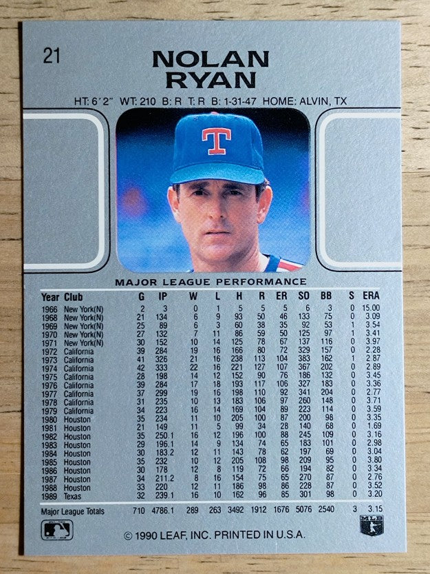 1990 Leaf #21 Nolan Ryan