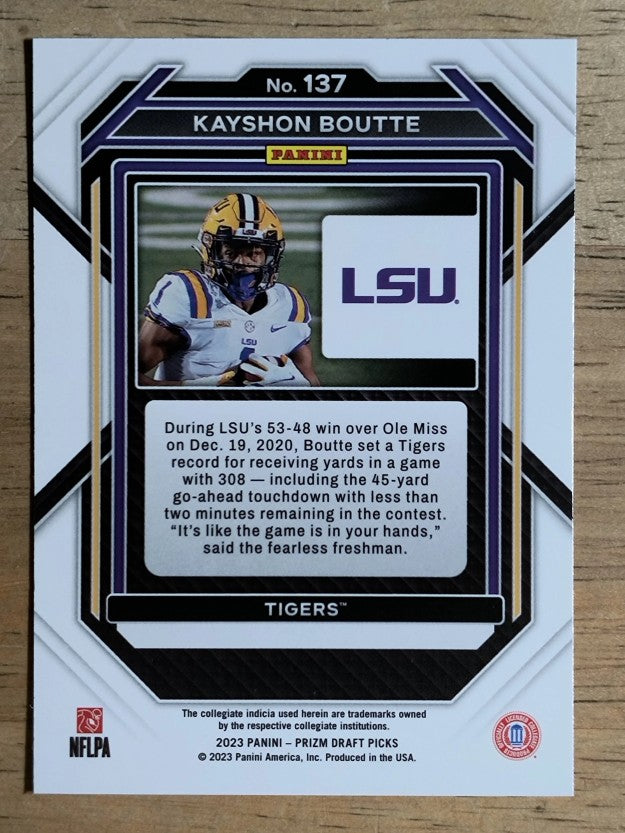 2023 Panini Prizm Draft Picks #137 Kayshon Boutte