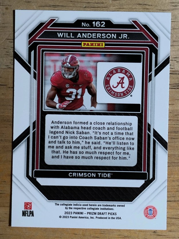 2023 Panini Prizm Draft Picks #162 Will Anderson Jr.