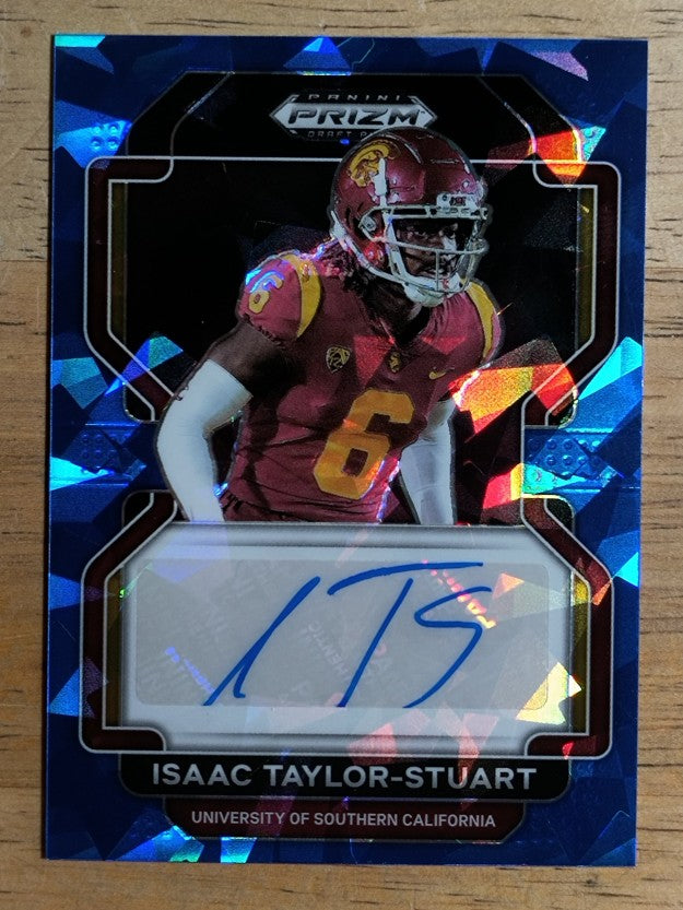 2023 Panini Prizm Draft Picks Autographs Blue Ice #ITS Isaac Taylor-Stuart /75