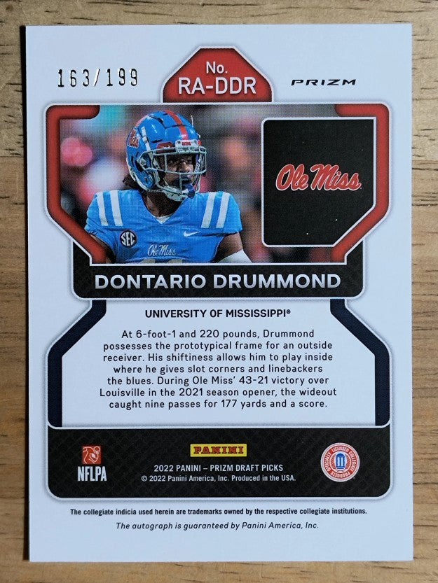 2023 Panini Prizm Draft Picks Autographs Red #DDR Dontario Drummond /199