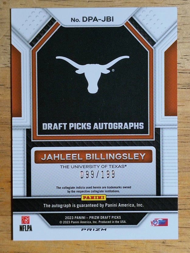 2023 Panini Prizm Draft Picks Draft Autographs Red #23 Jahleel Billingsley/199