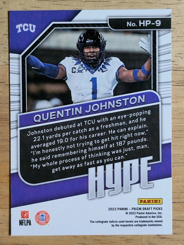 2023 Panini Prizm Draft Picks Hype #9 Quentin Johnston