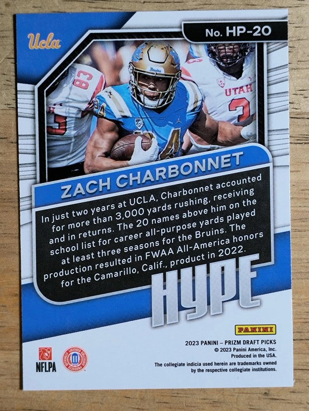 2023 Panini Prizm Draft Picks Hype #20 Zach Charbonnet