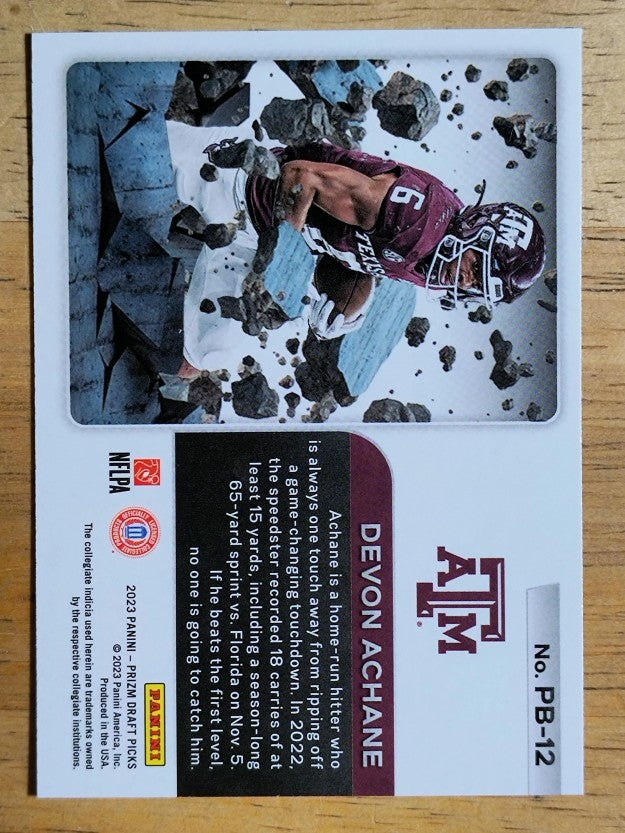 2023 Panini Prizm Draft Picks Prizm Break #12 De'Von Achane